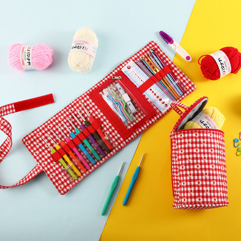 Universal Crafts Yarn & Crochet Kit - Red Gingham*