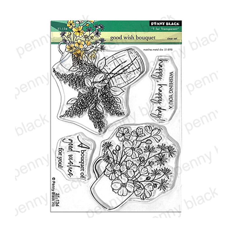 Penny Black Clear Stamps - Good Wishes Bouquet