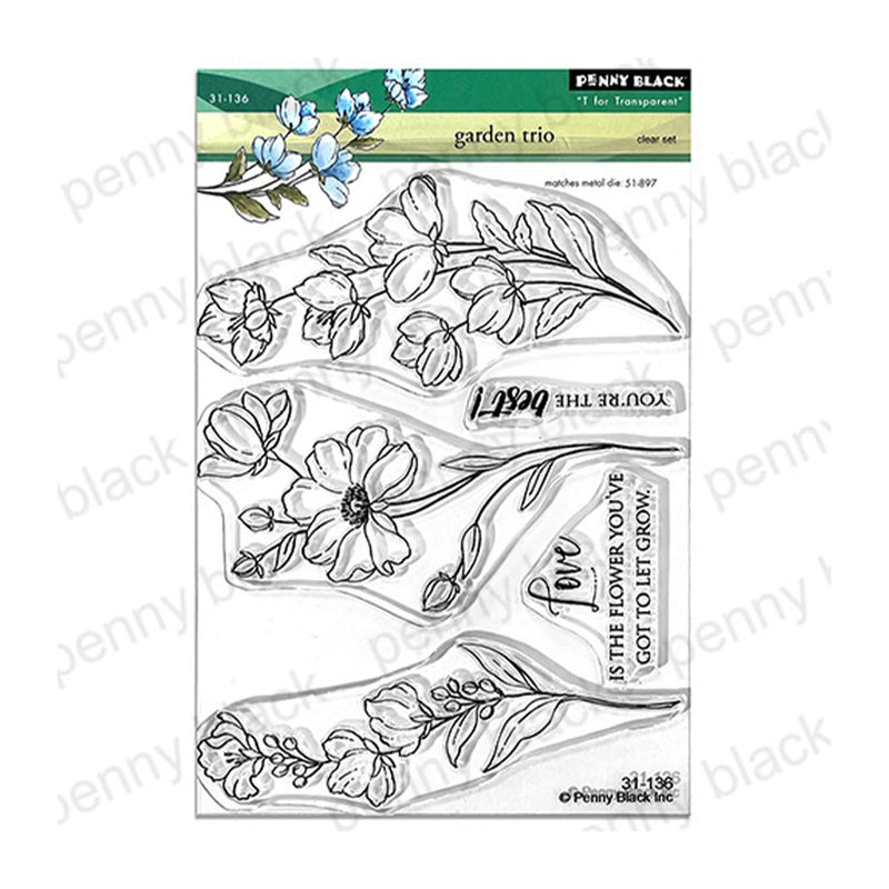 Penny Black Clear Stamps - Garden Trio