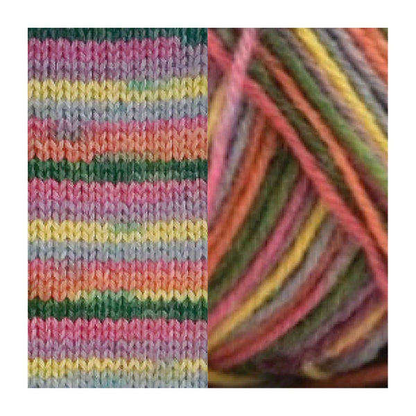Fiddlesticks Harlequin 4ply Sock Yarn 50g - Tango