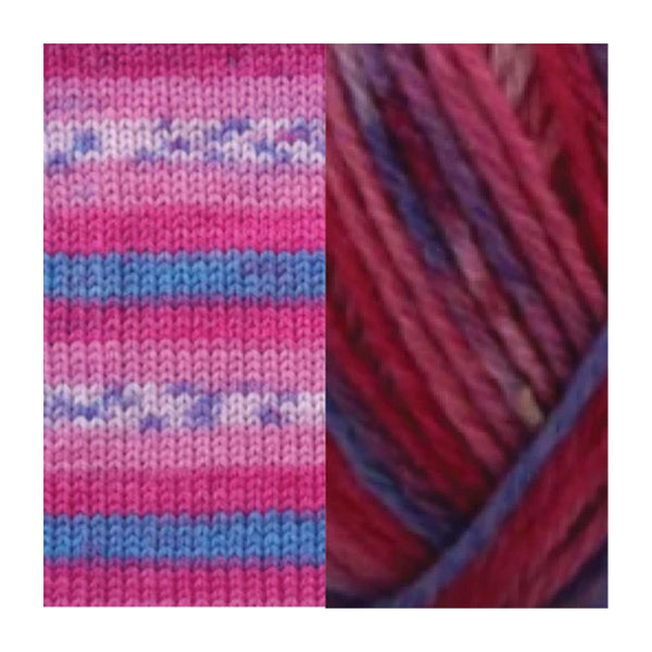 Fiddlesticks Harlequin 4ply Sock Yarn 50g - Claret