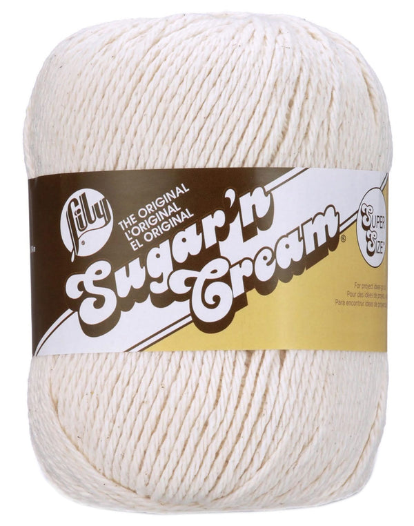 Lily Sugar'n Cream Yarn - Solids Super Size - Ecru