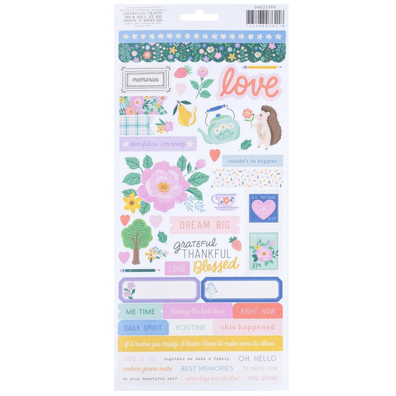 American Crafts Cardstock Stickers 6"x 12" 102/Pkg - Poppy And Pear