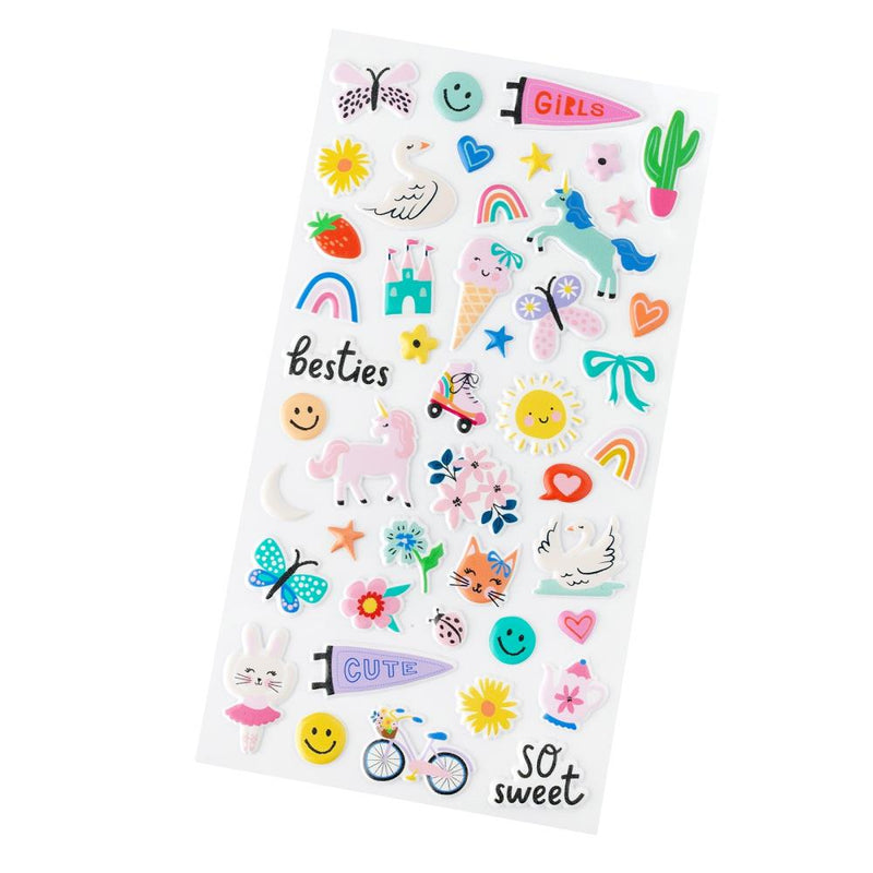 Pebbles Cool Girl Puffy Stickers 46/Pkg - Icons