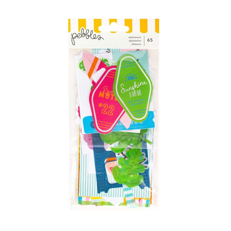 Pebbles Fun In The Sun Ephemera Die-Cuts 65/Pkg - Holographic Foil Journaling*