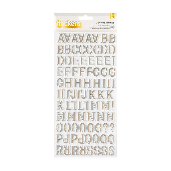 Pink Paislee Joyful Notes Thickers Stickers w/Gold Foil 182/Pkg - Alpha*