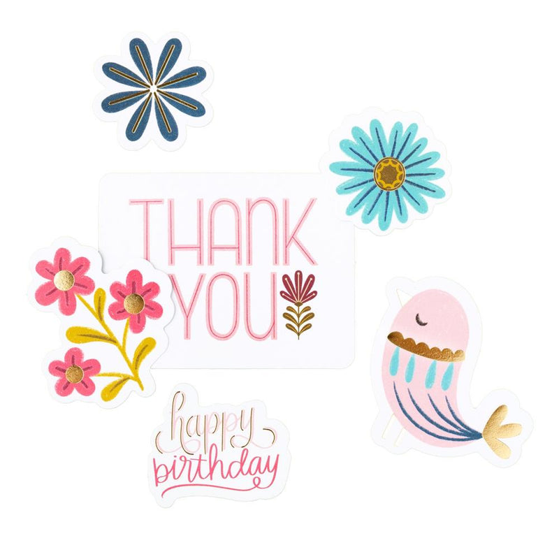 Pink Paislee Joyful Notes Ephemera Die-Cuts 61/Pkg - Vellum And Gold Foil - Icons*