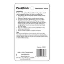 Peel 'n Stick temporary hold adhesive label with directions and branding information.
