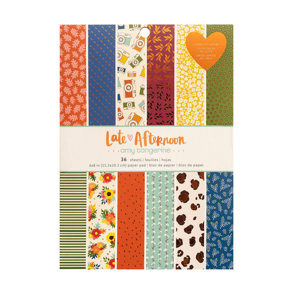 American Crafts Single-Sided Paper Pad 6"x 8" 36/Pkg by Amy Tangerine - Late Afternoon