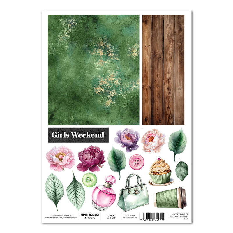 3Quarter Designs Mini Project Sheet A4 - Girls Weekend