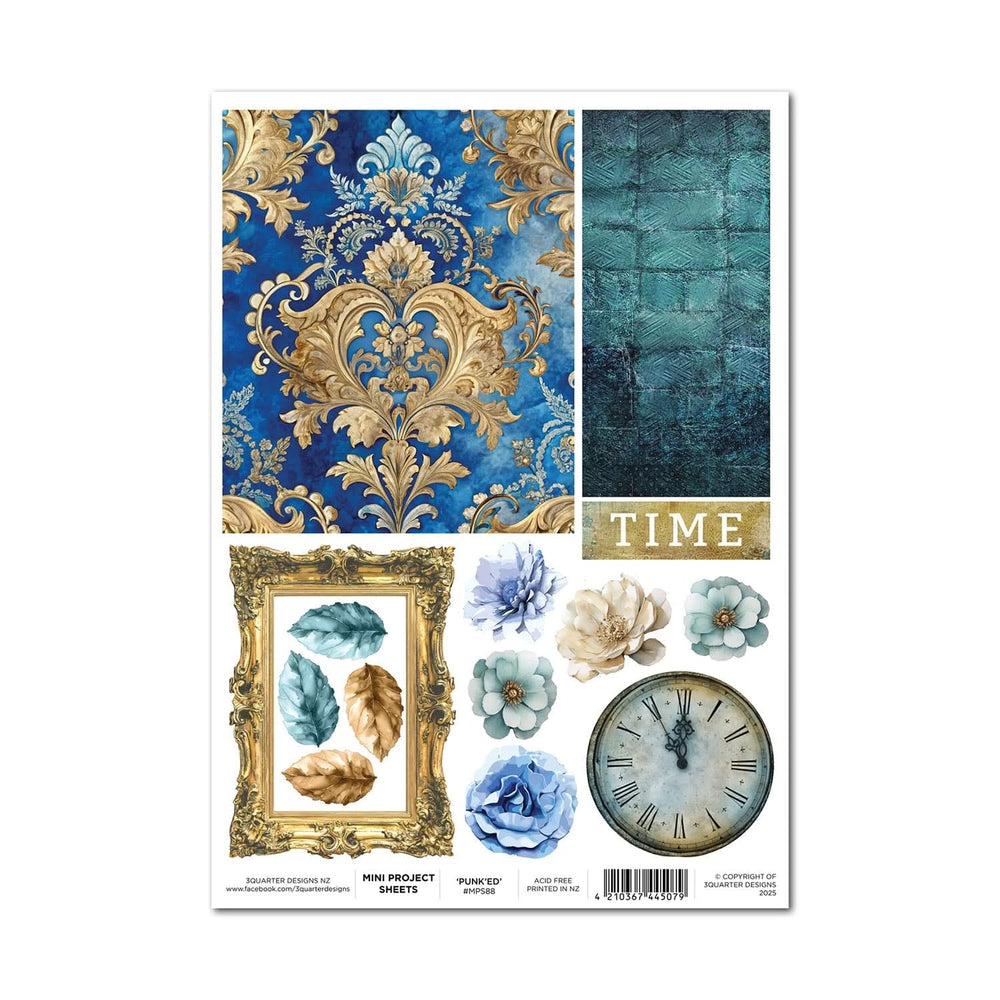 3 Quarter Designs Mini Project Sheet A4 - Grunged Baroque – CraftOnline