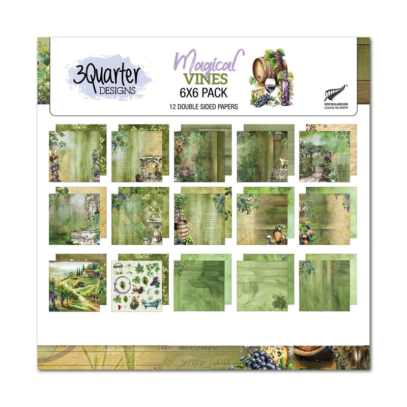 3Quarter Designs Scrapbook Paper Pack 6"x 6" - Magic Vines
