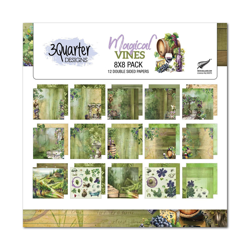 3Quarter Designs Scrapbook Paper Pack 8"x 8" - Magic Vines