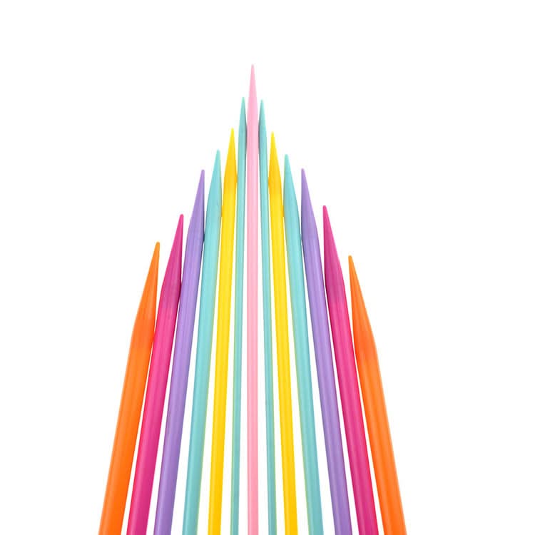 Poppy Crafts Plastic Knitting Needle Set - Colourful