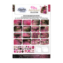A product sheet for the 'Mrs Aeronaut Collection' 3 Quarter Designs card making pack, featuring various pink and brown vintage-themed card templates, floral stickers, and paper cutouts on a white background.