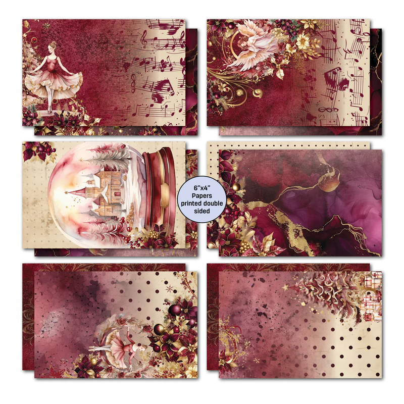3 Quarter Designs 6"x 4" Card Making Pack - Sugarplum Wreaths