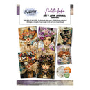 30Quarter Designs Artistic Ladies Art / Junk Journal Card Pack featuring six vintage-style illustrated cards with floral and steampunk designs, shown on a white background with product details and branding.