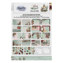 A 30Quarter Designs 'Silent Night Collection' card making kit package, showing a preview of the included scrapbook papers, ephemera items, words, and die-cut pages in a vintage holiday theme.