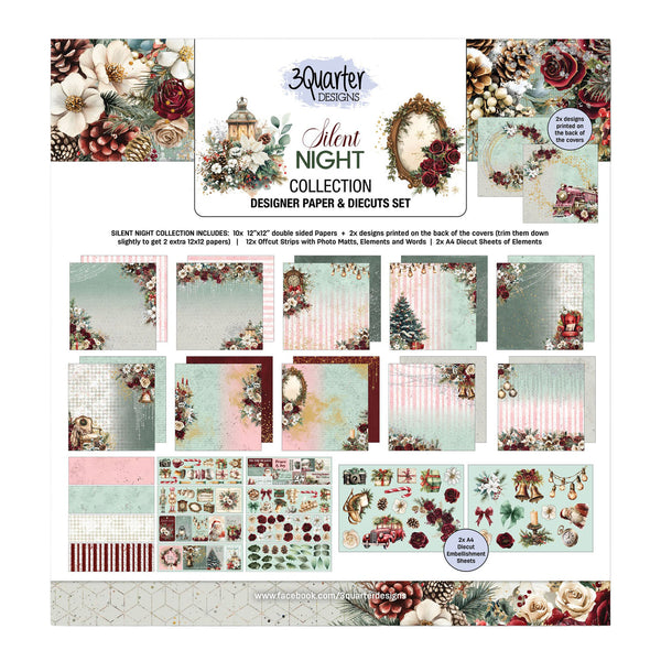 3 Quarter Designs Designer Paper & Die-Cut Set 12" x 12" - Silent Night