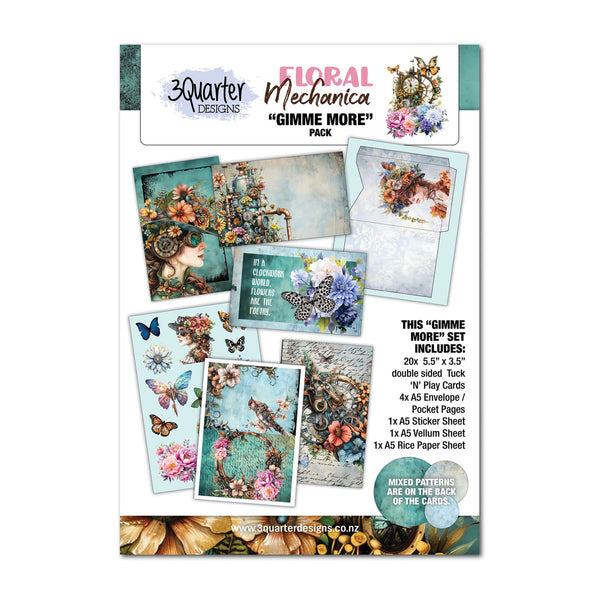 Floral Mechanica 'Gimme More' pack by 3Quarter Designs with product details on a white background.