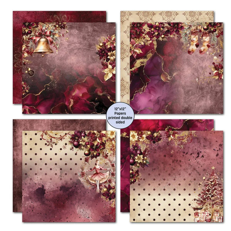 3 Quarter Designs Scrapbook Paper & Diecuts Set 12"x 12" - Sugarplum Wreaths