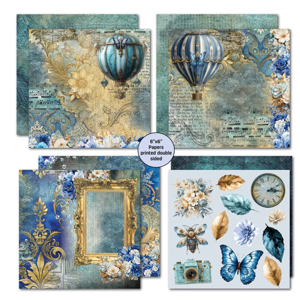 3 Quarter Designs Scrapbook Paper Pack 6"x 6" - Grunged Baroque