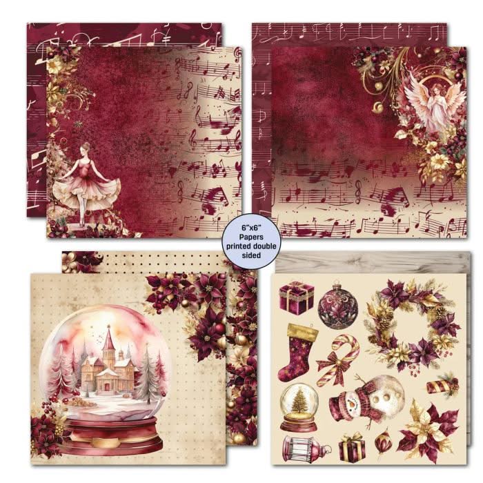 3 Quarter Designs Scrapbook Paper Pack 6"x 6" - Sugarplum Wreaths