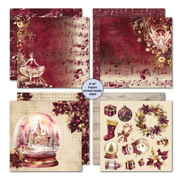 3 Quarter Designs Scrapbook Paper Pack 8"x 8" - Sugarplum Wreaths