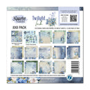 Packaging of 3Quarter Designs Twilight Ink 8x8 paper pack with floral designs.