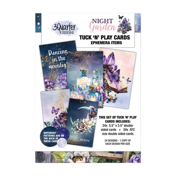 3 Quarter Designs Tuck ‚ÄòN‚Äô Play Cards - Night Garden