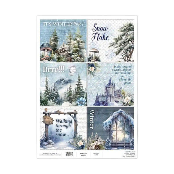 3 Quarter Designs Vellum Sheets - Winter Chronicles