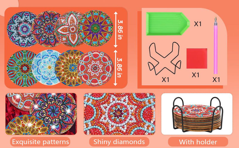 Poppy Crafts Diamond Coaster Kit - Mandala