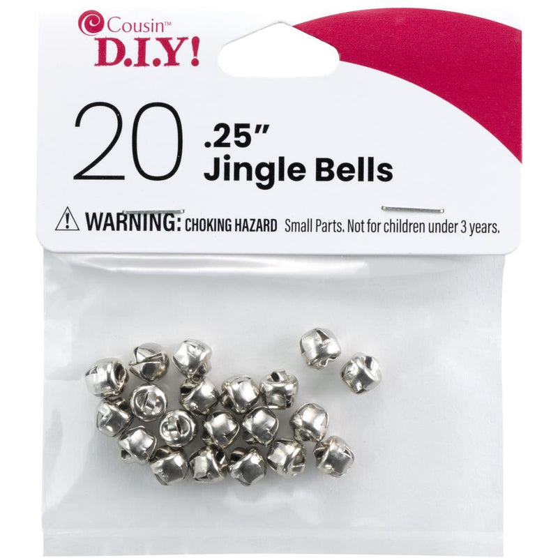 CousinDIY Jingle Bells .25" 20/Pkg Silver