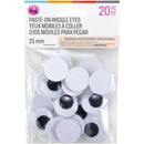 CousinDIY Paste-On Wiggle Eyes 25mm 20/Pkg Black