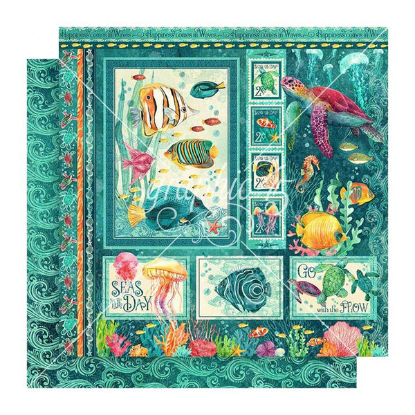 Graphic 45 Seas The Day Double-Sided Cardstock 12"x 12" - Seas The Day