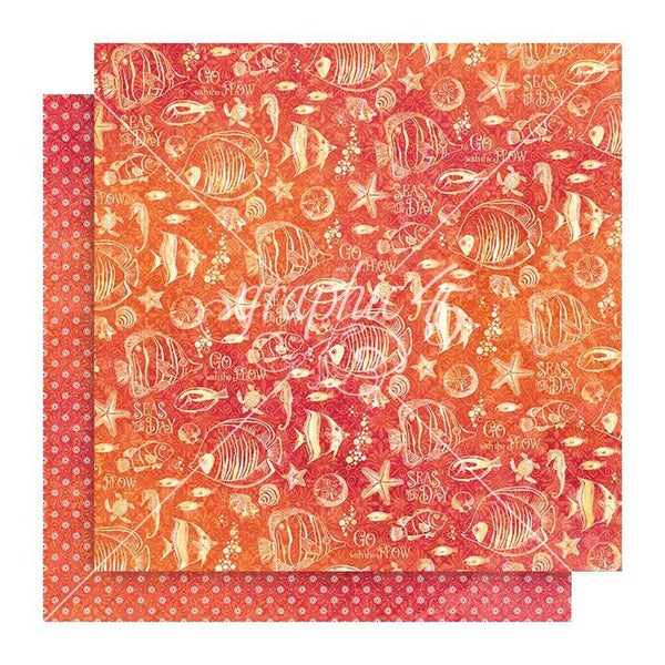 Graphic 45 Seas The Day Double-Sided Cardstock 12"x 12" - Hugs & Fishes