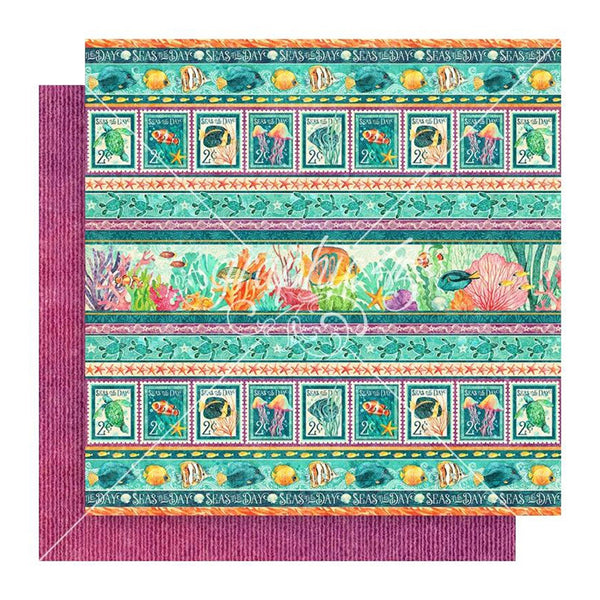 Graphic 45 Seas The Day Double-Sided Cardstock 12"x 12" - You're Fintastic