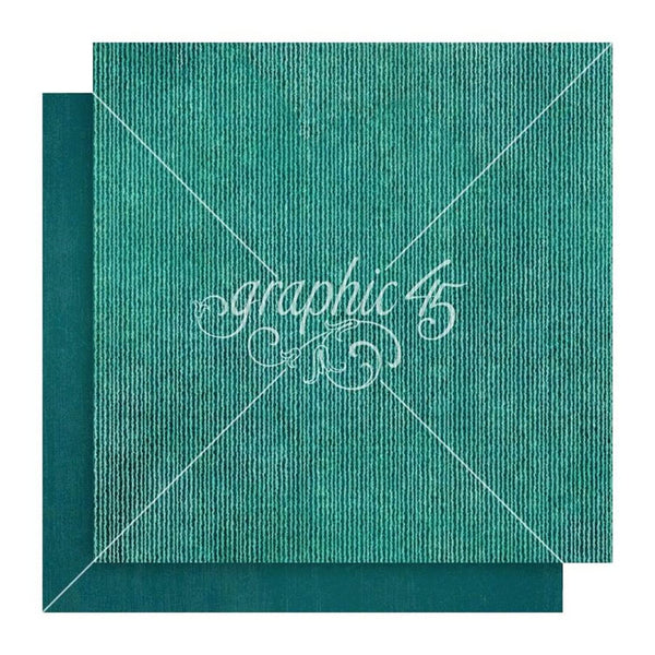 Graphic 45 Seas The Day Double-Sided Cardstock 12"x 12" - Turquoise Blue Pattern & Solid