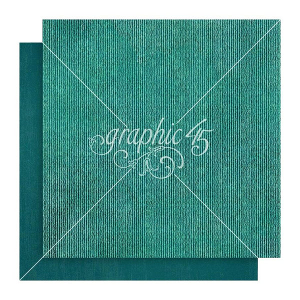 Graphic 45 Seas The Day Double-Sided Cardstock 12"x 12" - Turquoise Blue Pattern & Solid
