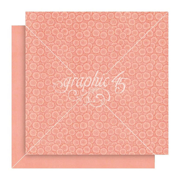 Graphic 45 Fairy Boutique Double-Sided Cardstock 12"x 12" - Posey Pink Pattern & Solid