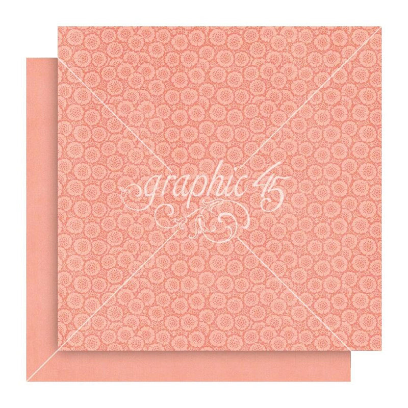 Graphic 45 Fairy Boutique Double-Sided Cardstock 12"x 12" - Posey Pink Pattern & Solid
