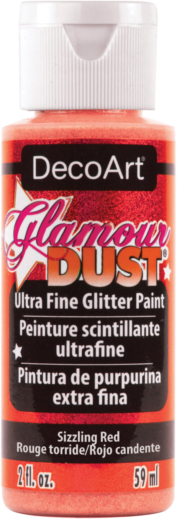 DecoArt Glamour Dust Glitter Paint 2oz - Sizzling Red