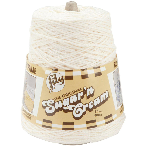 Lily Sugar'n Cream Yarn - Cones - Soft Ecru