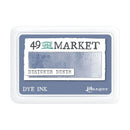 Ranger 49 and Market Designer Denim dye ink pad in a white rectangular plastic case with a dusty blue label.