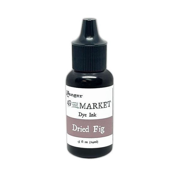 A 5 fl oz bottle of Hanger 4911 Market Dye Ink in the color 'Dried Fig', featuring a black plastic dropper cap and a white label with a muted brownish-gray color block.