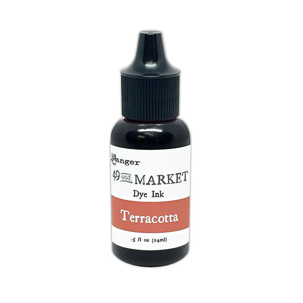 A bottle of Ranger 49139 Market Terracotta Dye Ink on a solid white background.