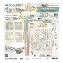 A 49th Market Collection Bundle scrapbooking paper sheet from The Card Craze, featuring various decorative paper elements, butterflies, floral designs, and washi tapes.