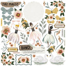 Collage of ballet-themed stickers with dancers, flowers, and motivational phrases.