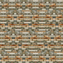 Pattern of small bricks in various shades of brown and beige.