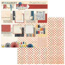 A 12x12 collection pack of scrapbook paper designs from Michelton & Coleman's '49th Street Market Mouse & Co.' collection, featuring various retro patterns including polka dots, stripes, and vintage illustrations.